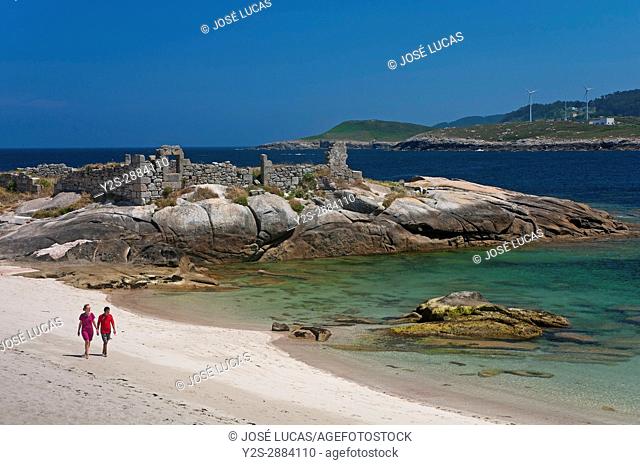 Old industry of fish salting, Cubelas beach, San Cibrao-Cervo, Lugo province, Region of Galicia, Spain, Europe