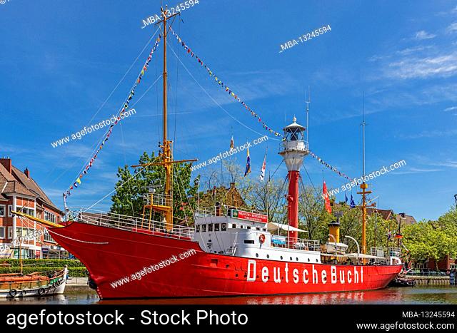 Museum ship, lightship German Bight, Emden, East Frisia, Lower Saxony