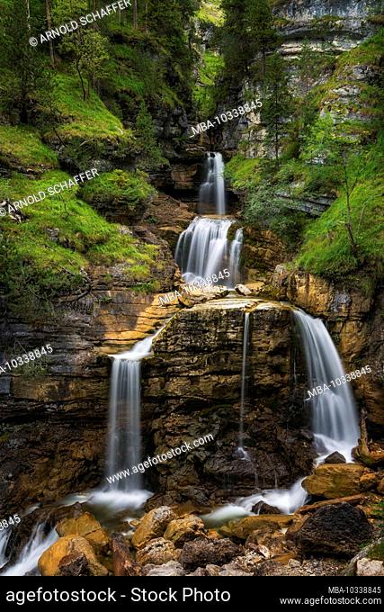 Cow escape waterfalls, Farchant, Bavaria, Germany