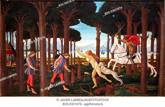 "Scenes from The Story of Nastagio degli Onesti", 1483, Sandro Botticelli, Prado Museum, Madrid, Spain, Europe