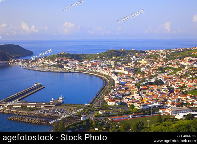 Portugal, Azores, Faial Island, Horta, skyline, general view,