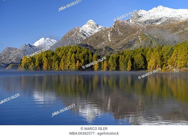 Autumn at the Silsersee, Switzerland, Canton of Grisons, the Engadine