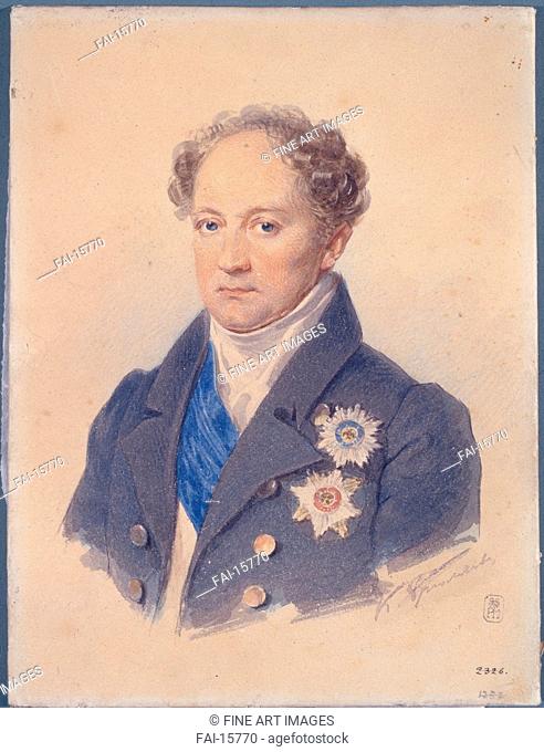 Portrait of Prince Alexander Nikolayevich Golitsyn (1773-1844). Briullov, Karl Pavlovich (1799-1852). Watercolour on paper. Romanticism. 1830s