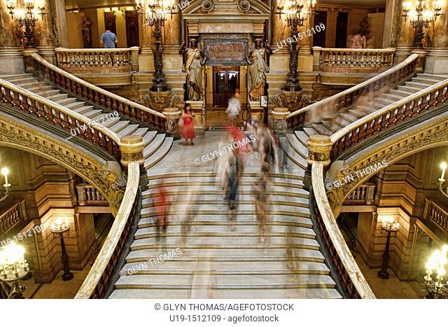 Staircase in the Opera Garnier, Paris, France