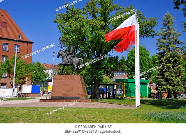 Jozef Pilsudski's monument in Gorzow Wielkopolski, city in Lubusz Voivodeship, Poland