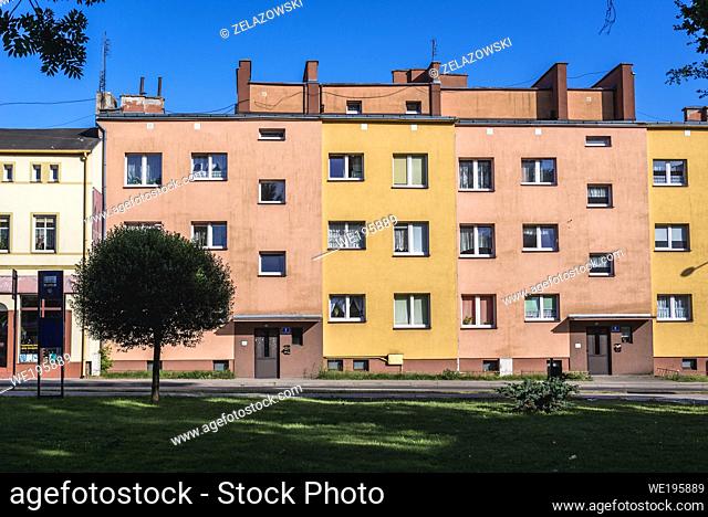 Residential building in Swidwin, capital of Swidwin County in West Pomeranian Voivodeship of northwestern Poland