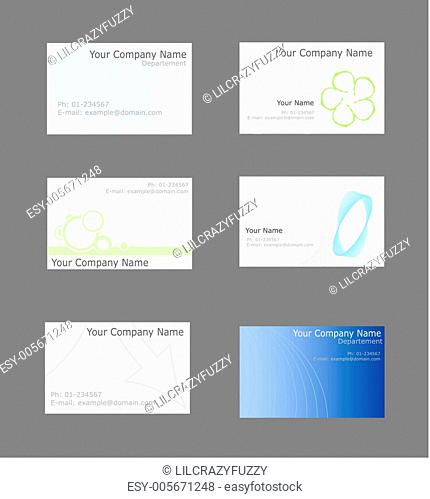 Set of 6 Business cards (Fully editable)