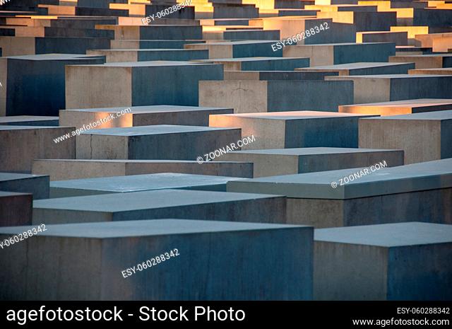 Berlin, Germany - May 10, 2016: The Holocaust memorial in Berlin was erected to remember the atrocities in German camps of death during WWII