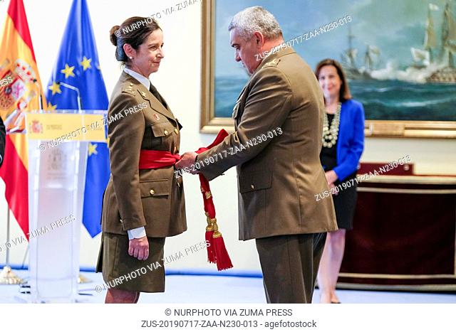 July 17, 2019 - Madrid, Spain - Patricia Ortega, the first general woman of the Spanish Armed Forces, awarded the Fajin de General during a ceremony in Madrid