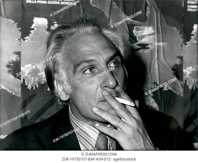 Jul. 07, 1975 - Rome, July 2, 1975 = Marco Pannella, 46, the leader of the Radical Party to claim the attention about the use of various types of narcotics...