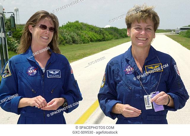 05/15/2002 -- Astronaut Tracy Caldwell left, a mission specialist candidate currently assigned to the Astronaut Office Space Station Operations Branch