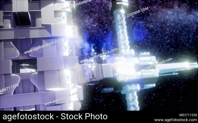spaceship spacecraft outer galaxy universe. Elements of this image furnished by NASA