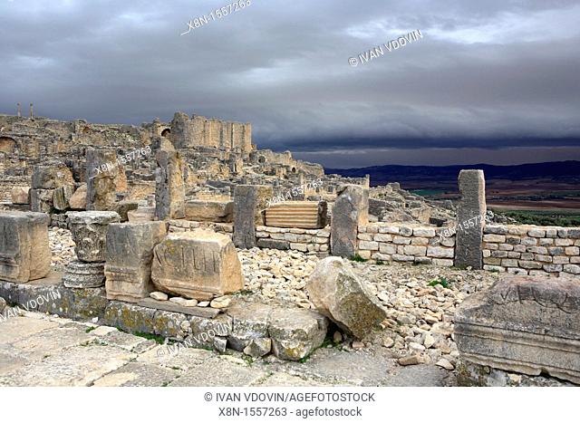 Main temple 168 AD, Dougga Thugga, UNESCO World Heritage Site, Tunisia