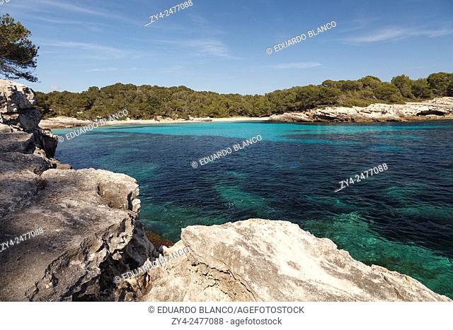 Cala Turqueta. Minorca. Balearics islands. Spain. Europe