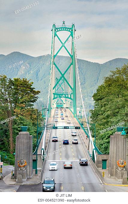 Lions Gate Bridge Entrance in Vancouver BC