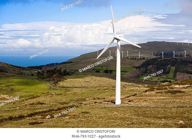 Wind farm, Ortiguera area, A Coruna, Galicia, Spain, Europe