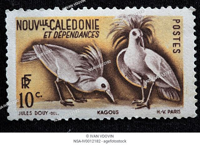 Kagous, postage stamp, New Caledonia