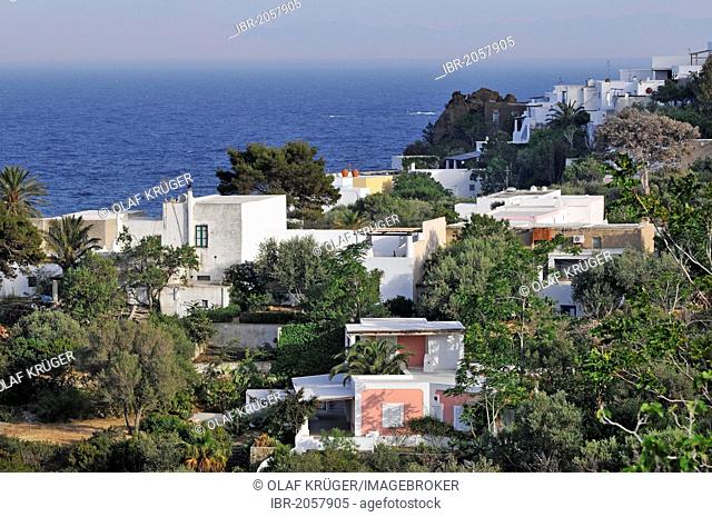 Houses on Panarea Island, Aeolian Islands or Lipari Islands, Sicily, Southern Italy, Italy, Europe