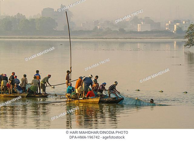 Boat dalpat sagar lake, jagdalpur, chhattisgarh, india, asia