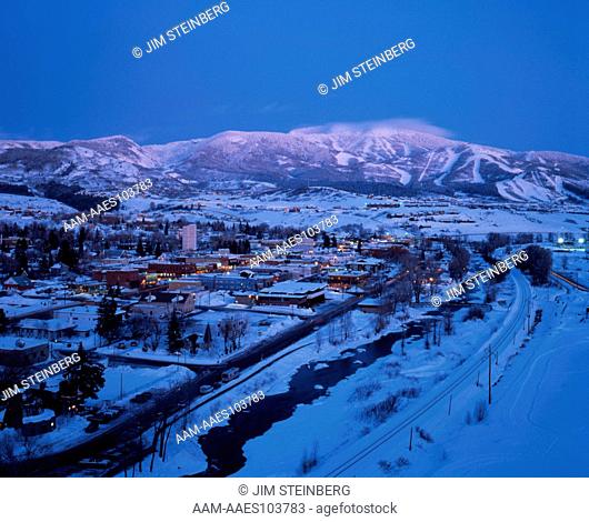Steamboat Springs in Winter, Downtown & The Yampa River Colorado