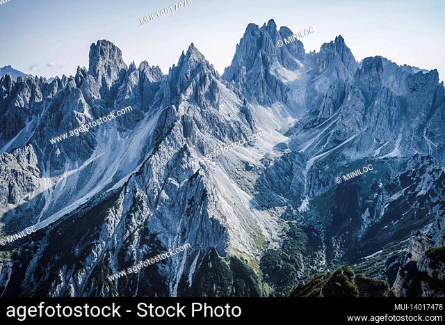 a breathtaking view of the mountain cadini di misurina in the italian alps, dolomites