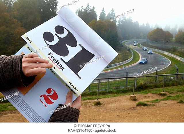 ILLUSTRATION - A calender shows the date 31 October 2014 at Nuerburgring racing circuit in Nuerburg, Germany, 27 October 2014