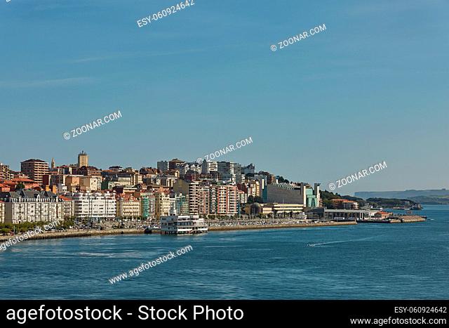 Coastal area and port of Santander in Spain