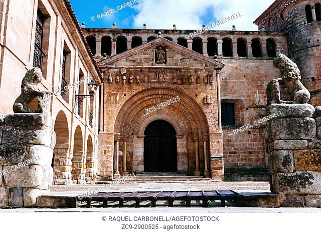 Collegiate Church of Santillana del Mar built in a Romanesque style, Santillana del Mar, Cantabria, Spain