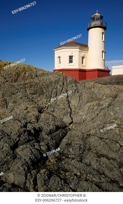 Rocky Surface Lighthouse Pacific Coast