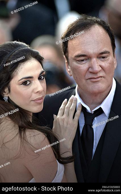 CANNES, FRANCE - MAY 27:Quentin Tarantino and Daniella Pick attends the closing ceremony red carpet during the 76th annual Cannes film festival at Palais des...