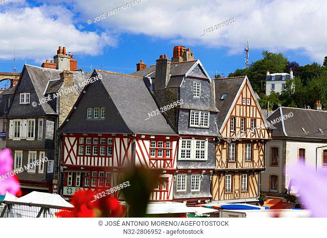 Morlaix, Half Timbered Houses, Old Town, Bretagne, Brittany, Finistere, France, Europe