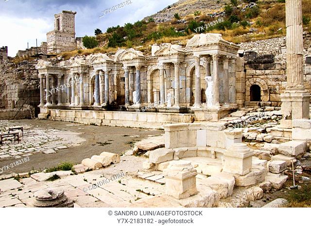 Roman's ruins at Sagalassos Nymphaeum, Unesco World Heritage