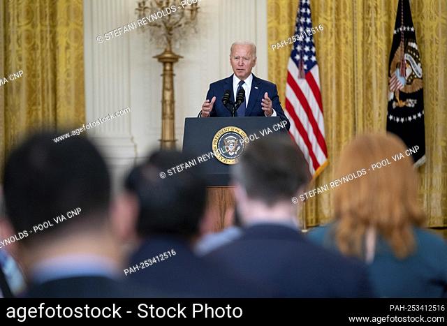 United States President Joe Biden delivers remarks in the East Room of the White House in Washington, DC on Thursday, August 26, 2021