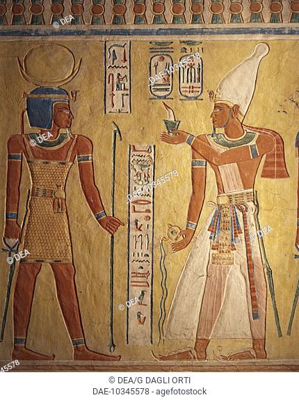 Egypt, west of Thebes, Valley of the Queens (a World Heritage Site by UNESCO, 1979). Tomb Khaemuaset, son of Ramses II: the Pharaoh Ramses III