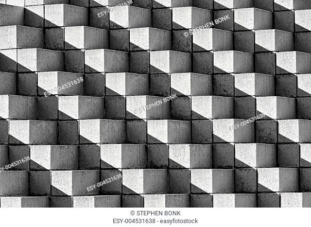 Astract Bricks and Shadows in Black and White