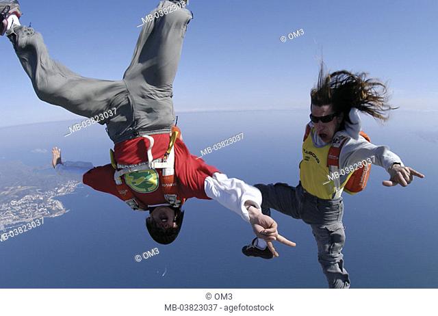 Skydiver, suitors case, acrobatics, ,    Men, Fred Fugen, Vincent Reffet, parachutists, athletes, extreme athletes, sport, extreme sport, Funjump