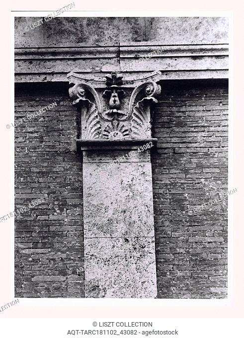 Lazio Roma Ostia Antica S. Aurea, this is my Italy, the italian country of visual history, Exterior views of facade, portal, bell tower, flanks, rear, capitals