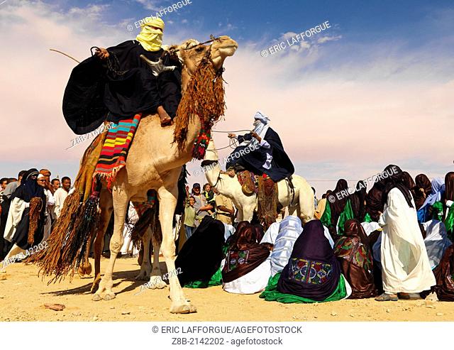 GHADAMES, LIBYA - AUGUST 31: The Ghadames Festival is held each year, the local townsfolk meet to eat, sing, and dance, Berber and Tuareg people also organize...