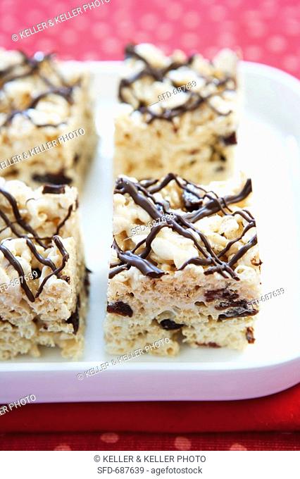 Rice Krispie Treats with Chocolate Drizzles