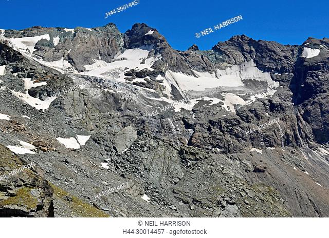 The Amiante mountain and the Sonadon glacier in southern Switzerland in the Grand Combin massif