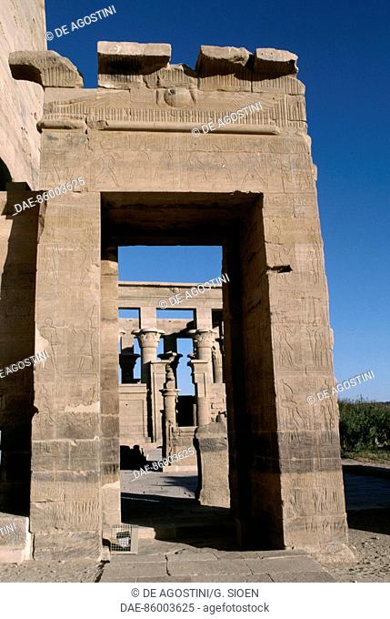 Trajan's Kiosk, Temple of Isis at Philae (UNESCO World Heritage List, 1979), Agilkia Island, Aswan, Egypt. Egyptian civilisation