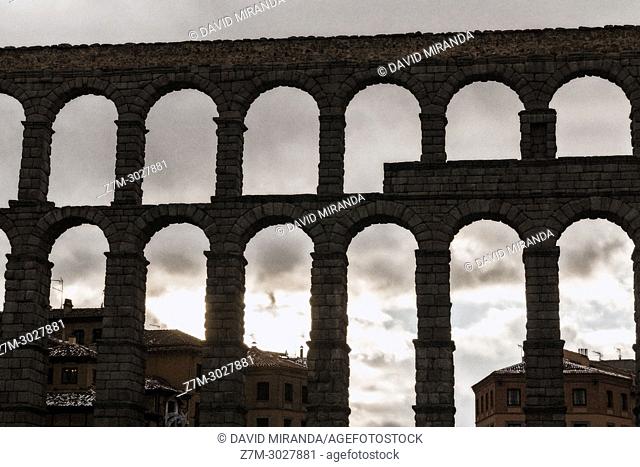 Roman aqueduct, Segovia. Castile-Leon, Spain
