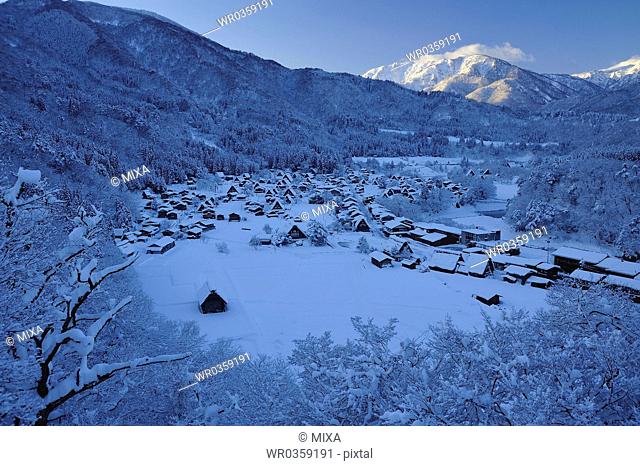 Snowscape of Shirakawa-go, Shirakawa, Ono, Gifu, Japan