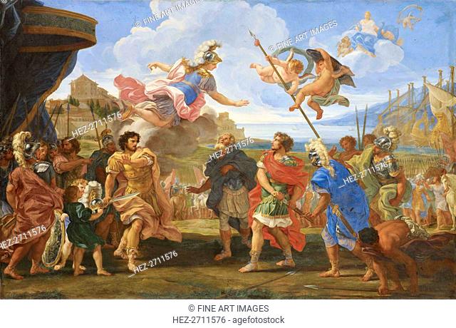 The quarrel between Agamemnon and Achilles, ca. 1695. Creator: Gaulli (Il Baciccio), Giovanni Battista (1639-1709)