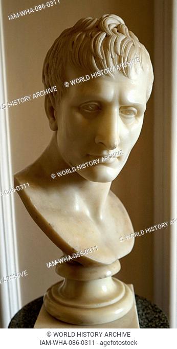 Bust of Napoléon Bonaparte (1769-1821) a French military and political leader during the French Revolution and Revolutionary Wars by Antonio Canova (1757-1822)...
