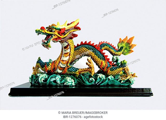 Chinese dragon, porcelain figurine, souvenir item, Hong Kong, China, Asia