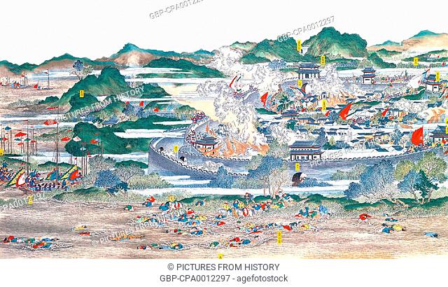 China: Qing forces regaining the provincial city of Anqing (Taiping Rebellion, 1850-1864)