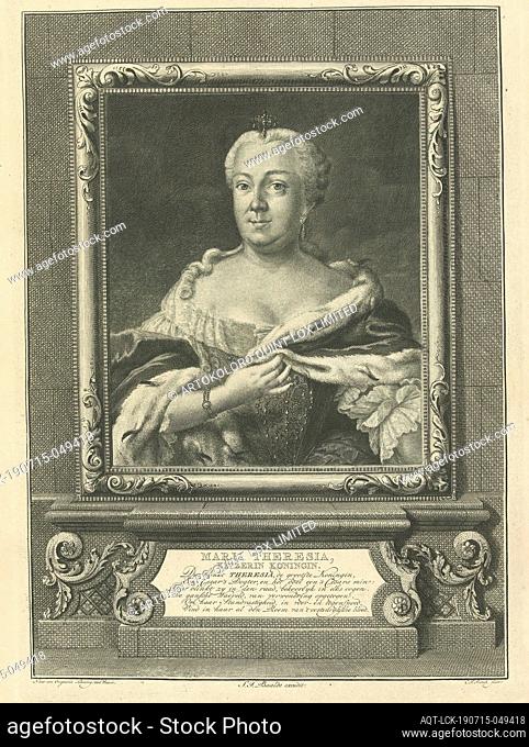 Portrait of Maria Theresia, Roman-German Empress, Portrait bust of the Roman-German Empress Maria Theresia in coronation cloak, a jewel in her hair