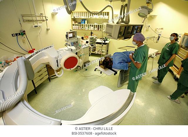Photo essay at the regional hospital complex of Lille, France, hospital Roger Salengro, department of neurosurgery, Gamma knife