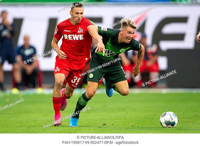 17 August 2019, Lower Saxony, Wolfsburg: Soccer: Bundesliga, VfL Wolfsburg - 1st FC Cologne, 1st matchday in the Volkswagen Arena
